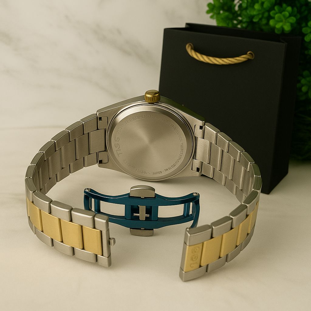 Tissot PRX Luxury Watch – Silver and Gold with Black Dial