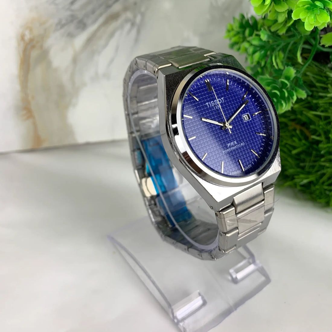 Tissot PRX Luxury Watch – Silver with Blue Dial